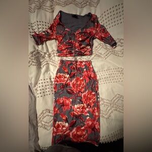 Two piece set (top and midi skirt)